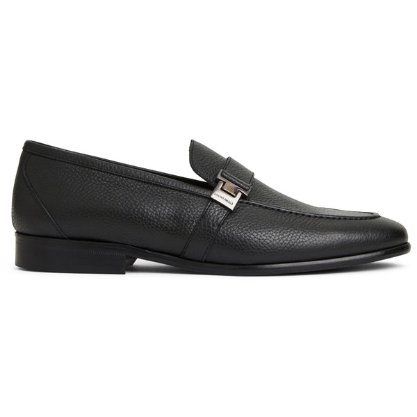 Arlo Slip On Side Bit  Loafer Black Leather