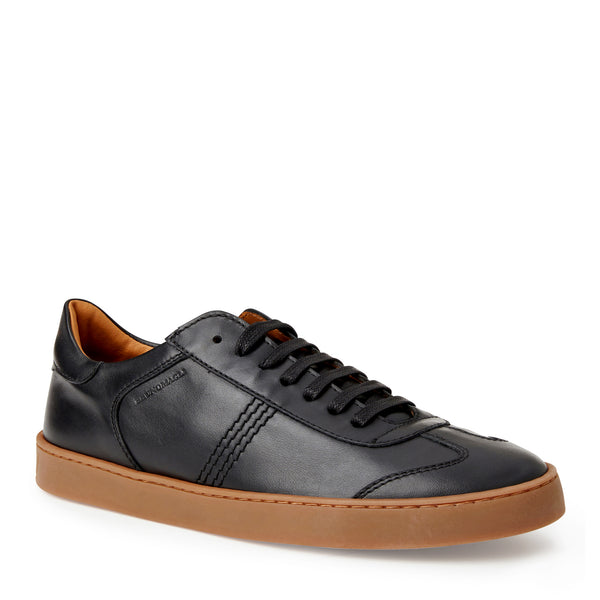 Bono Leather Lace up Sneaker Black Bruno Magli