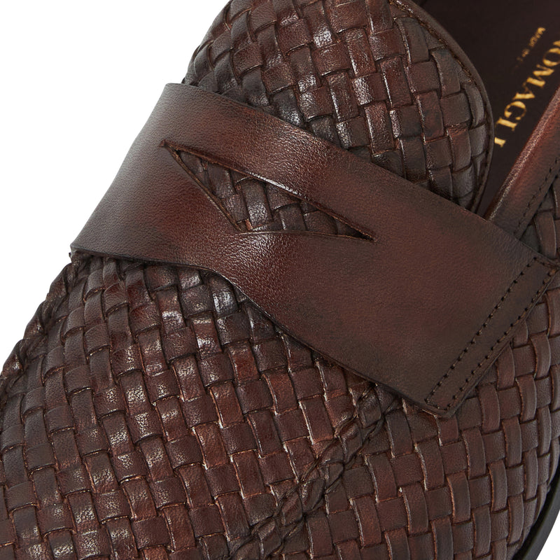 Manfredo Slip On Loafer Brown Woven Leather