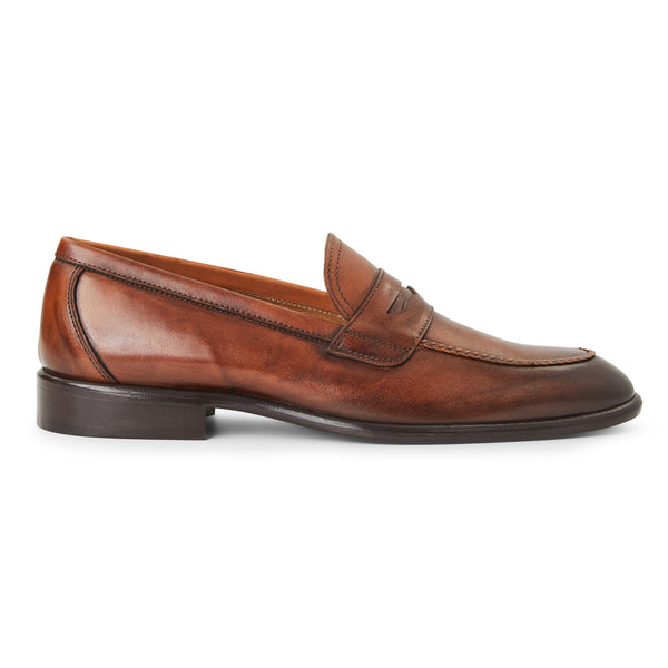 Arden Braided leather loafer-Cognac