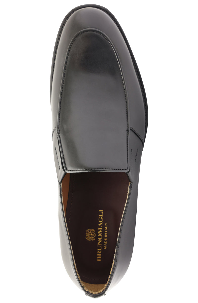 Barberino Leather Slip On Loafer - Black