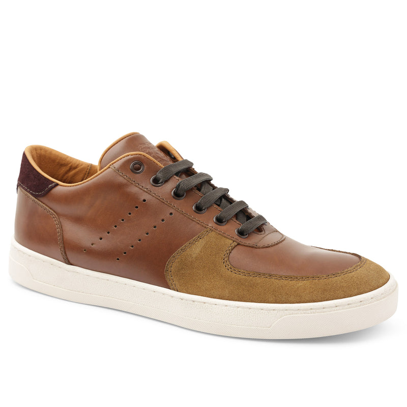 Ducca Lace-Up Leather Oxford Sneaker - Cognac