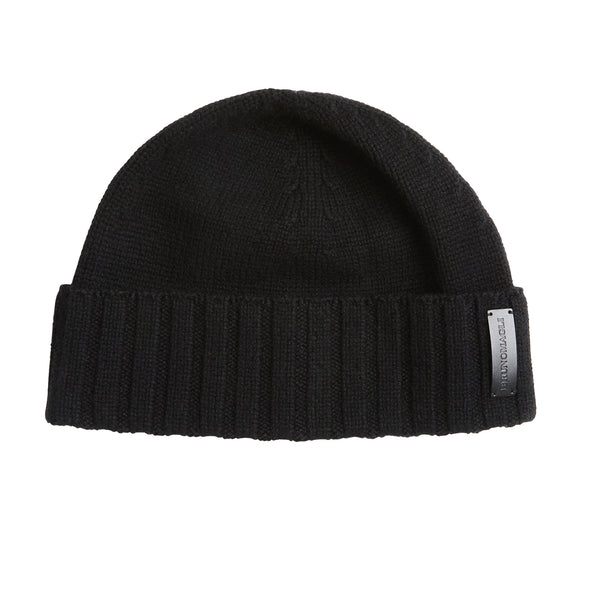 Men's Cashmere Rib Cuff Hat - Black – Bruno Magli
