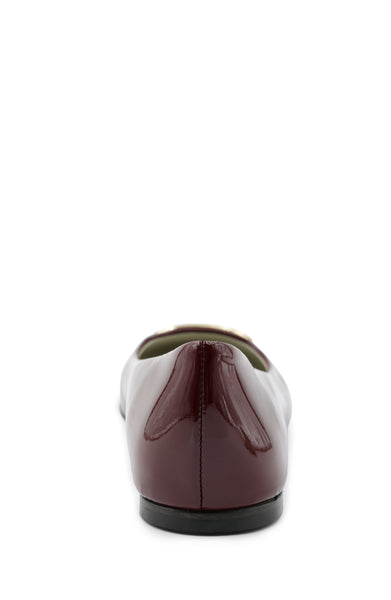 Burgundy patent sales leather flats