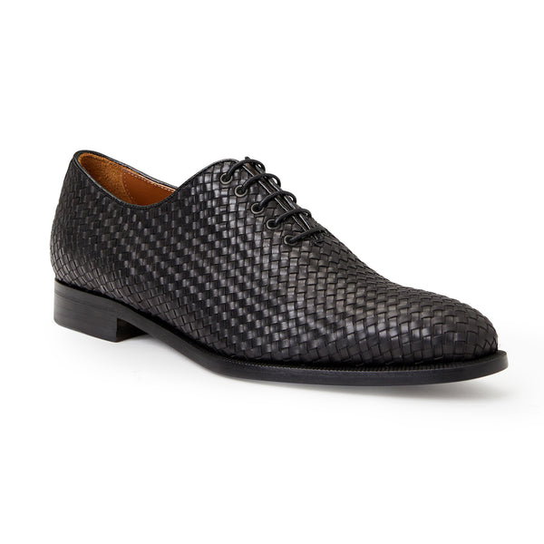 COLLEZIONE VELENO LEATHER OXFORD BLACK WOVEN