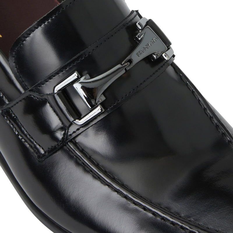 Saffo Slip On Black Bit loafer Black Leather