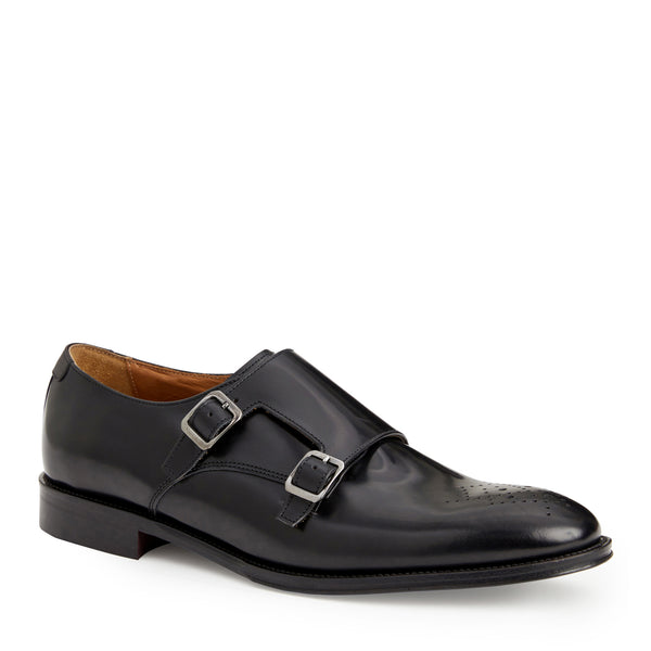 Alfeo Double Monk Strap-Black