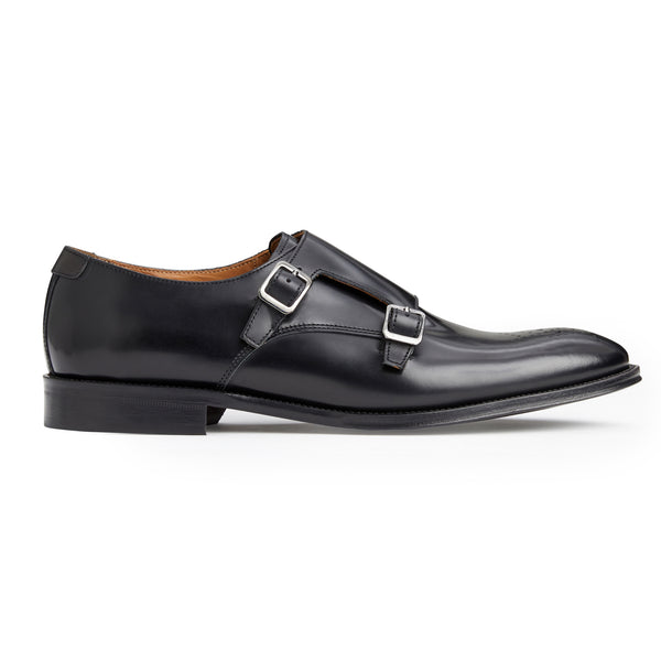 Alfeo Double Monk Strap-Black