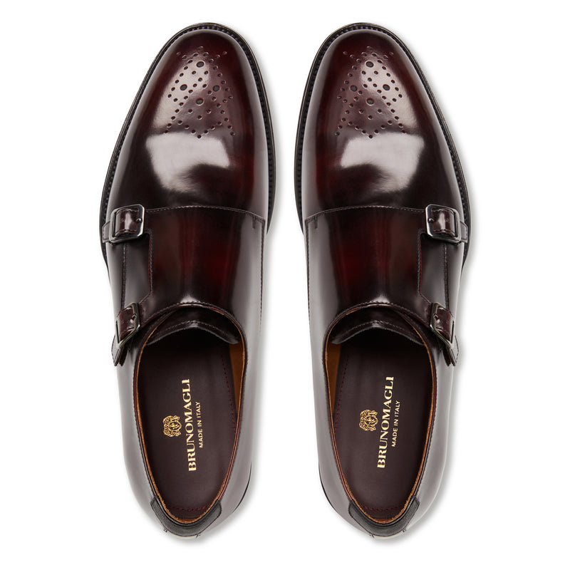 Alfeo Double Monk Strap-Bordeaux