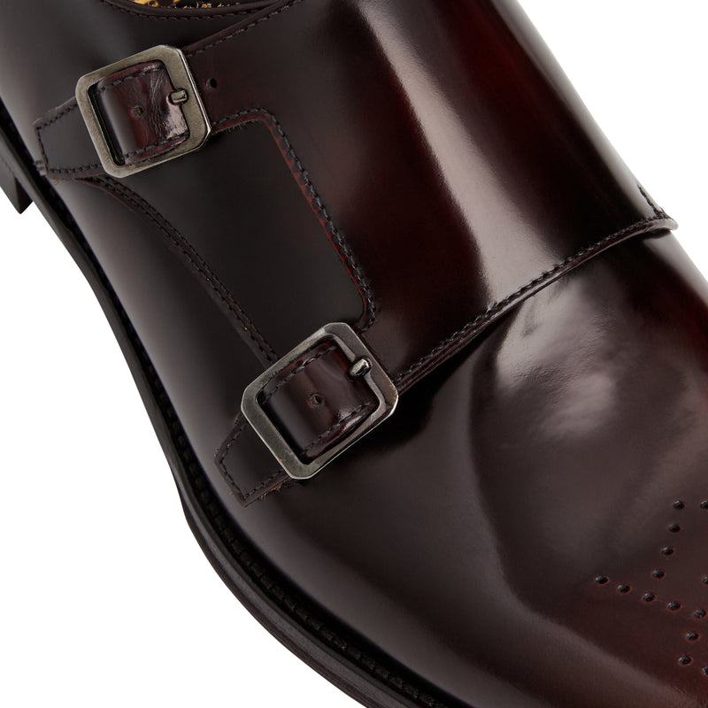 Alfeo Double Monk Strap-Bordeaux