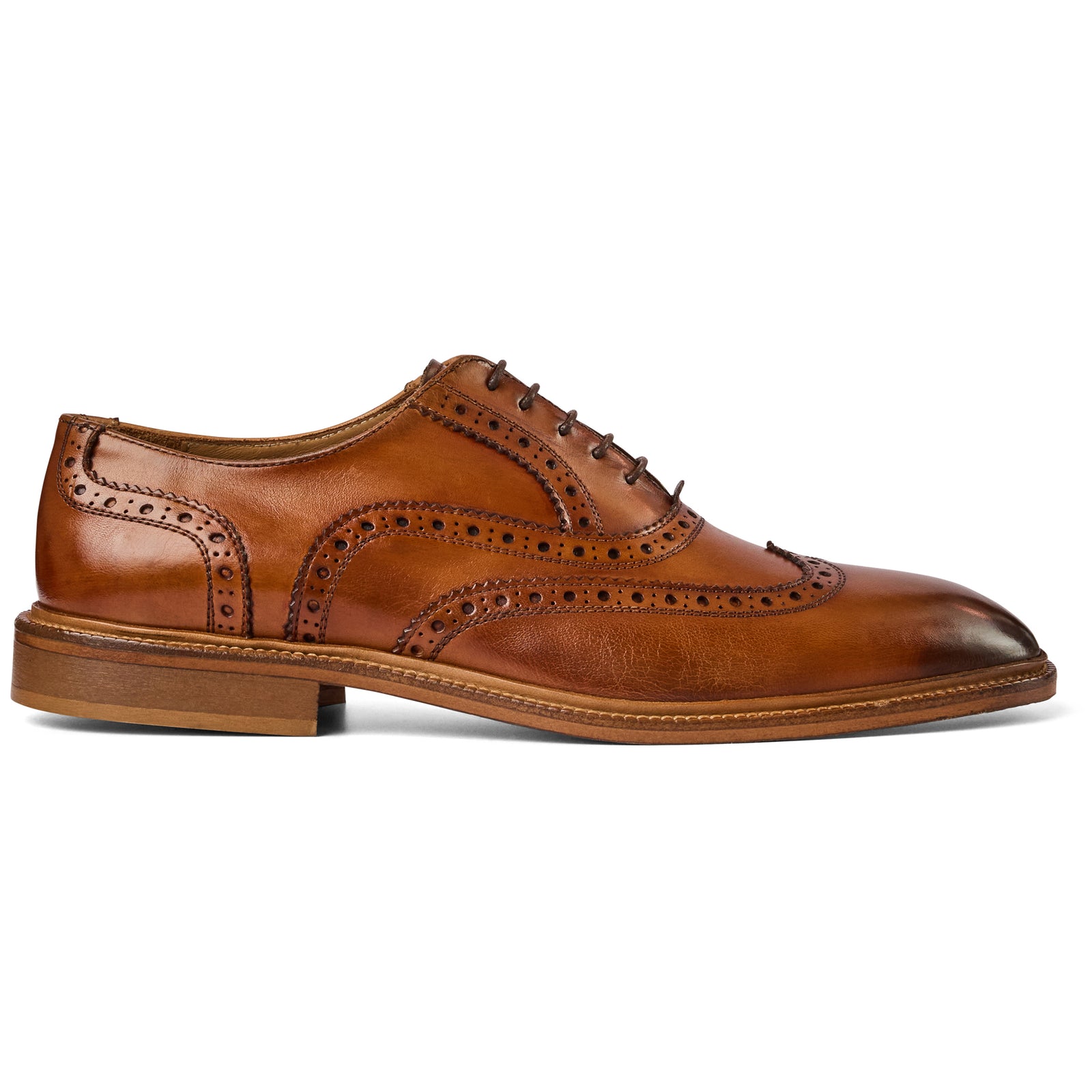 Bruno Magli Men\'s Brown Leather Wingtip Dress Shoes STYLE SPOTLIGHT: Our modern rendition of a classic. The  main image 2