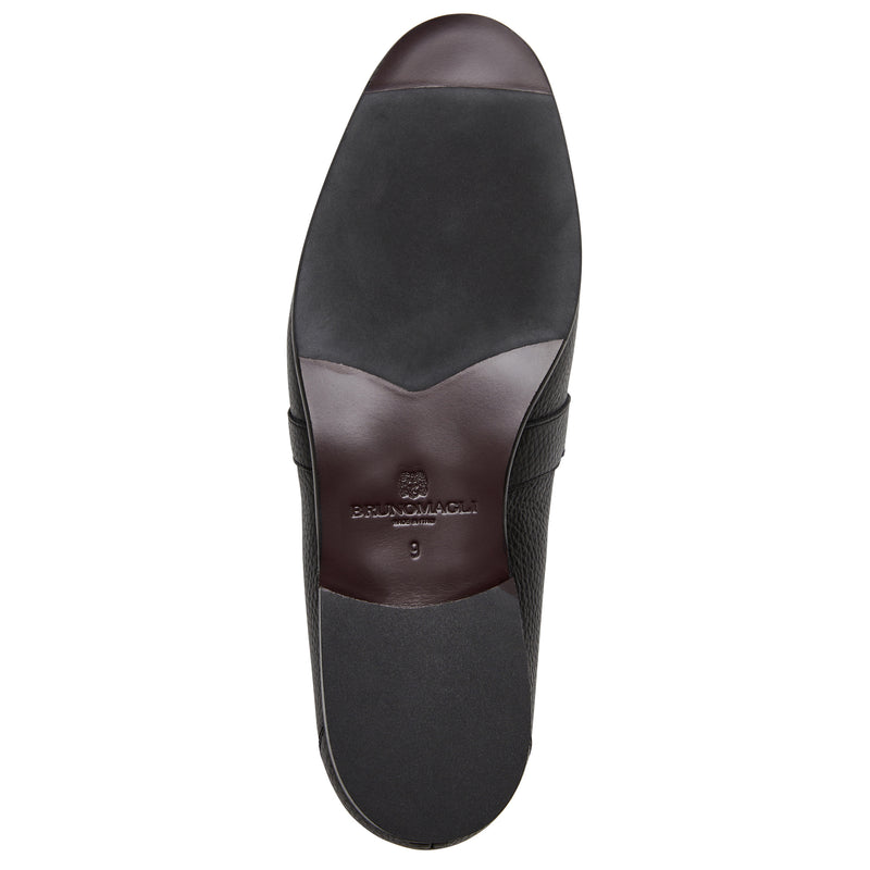 Arlo Slip On Side Bit  Loafer Black Leather