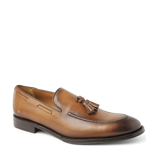 Alfredo Leather Tassel Slip On Loafer - Cognac