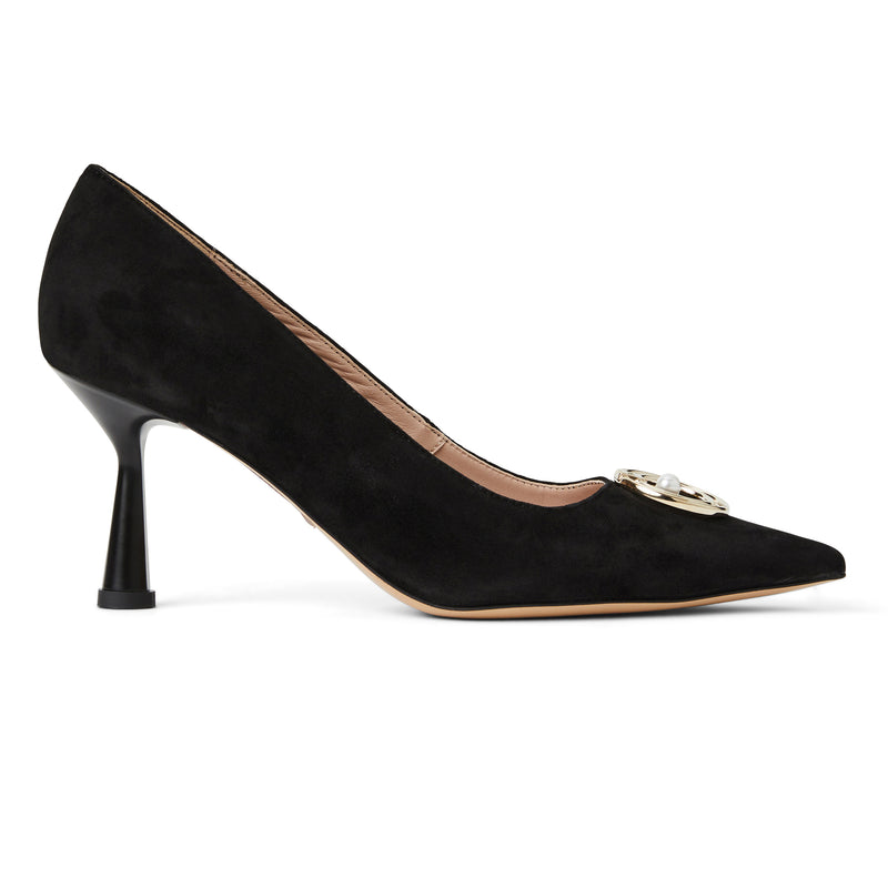 BABETTE CLASSIC SUEDE PUMP-BLACK SUEDE