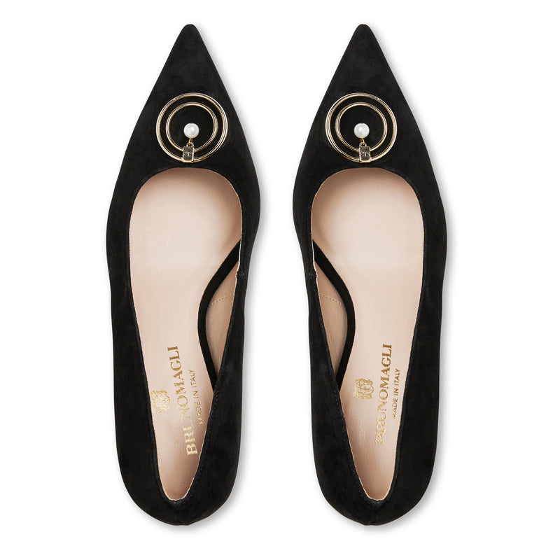 BABETTE CLASSIC SUEDE PUMP-BLACK SUEDE