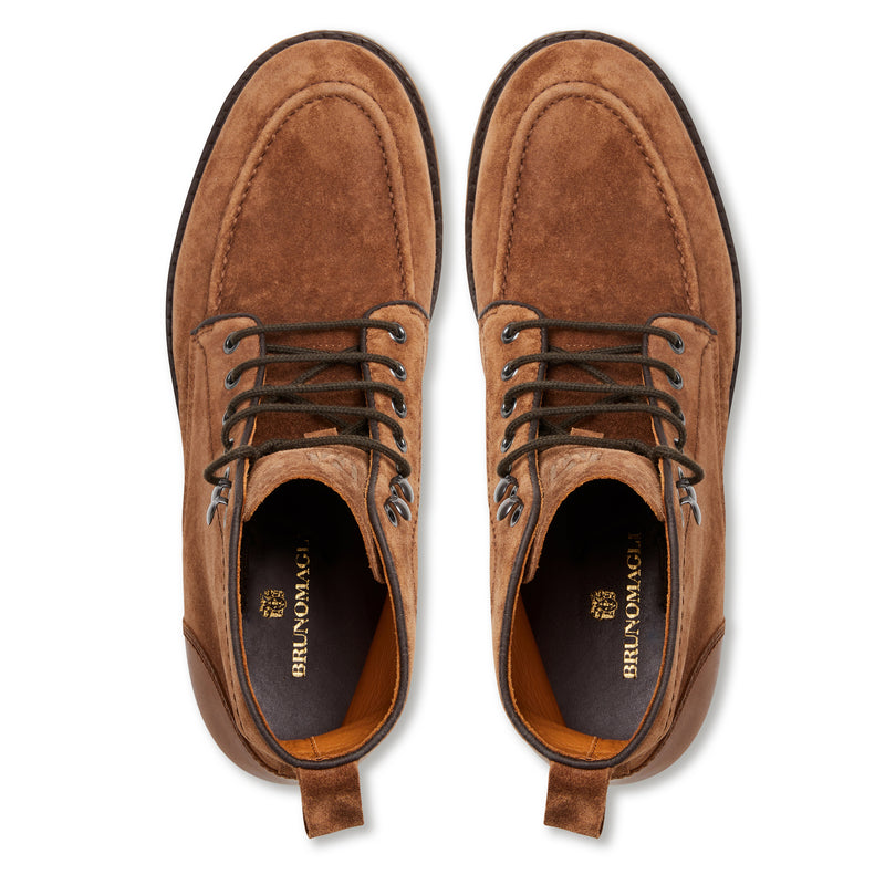 Bennett Lace-Up Suede Boot-Cognac