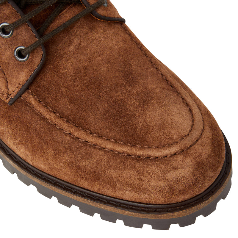 Bennett Lace-Up Suede Boot-Cognac