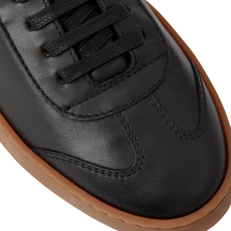 Bono Leather Lace-up Sneaker- Black