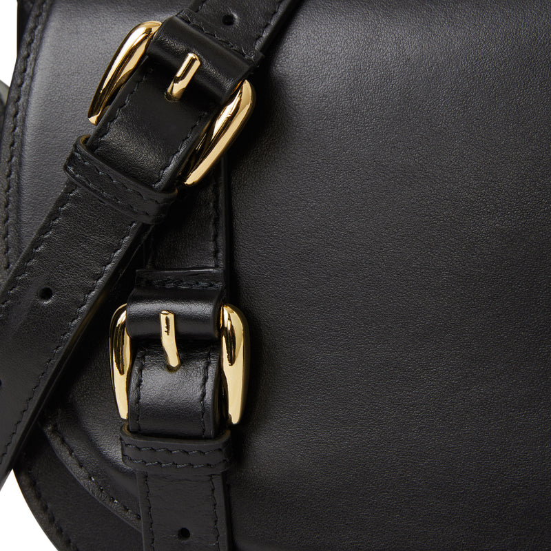 Camilla equestrian inspired Handbag Black Nappa Leather