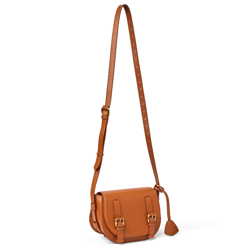 Camilla equestrian inspired Handbag Cognac Nappa Leather