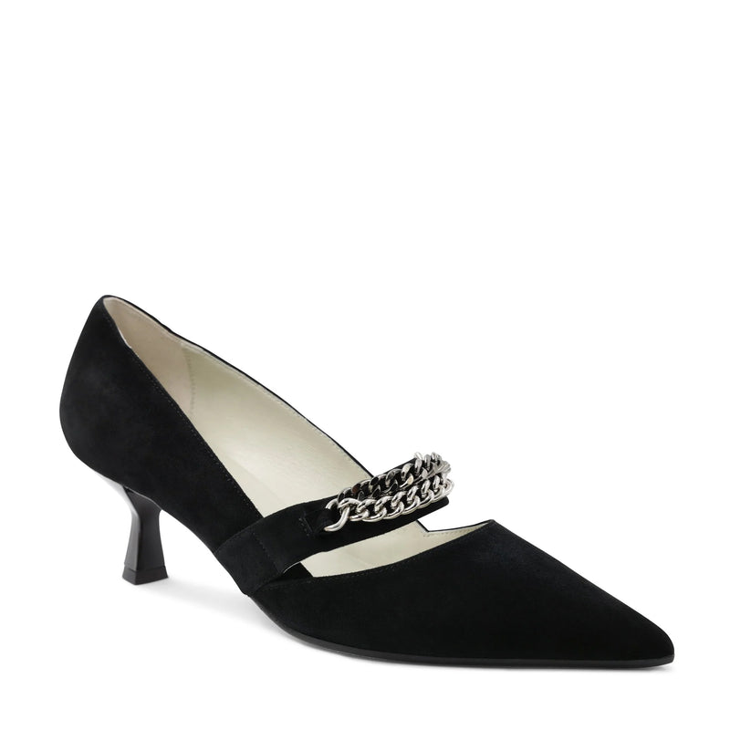 Carmen Elegant Suede Pump - Black
