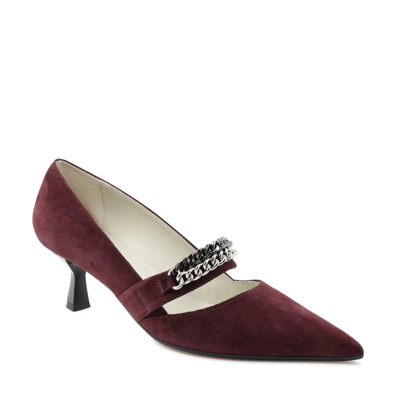 Carmen Elegant Suede Pump - Bordeaux