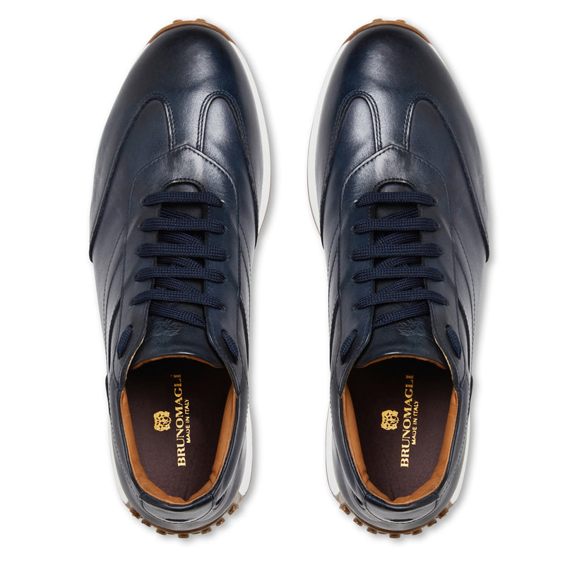 Duccio Mid leather Jogger Sneaker-Navy