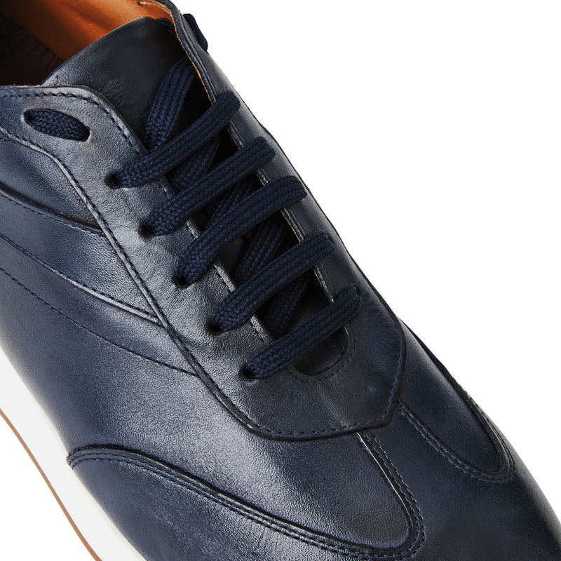 Duccio Mid leather Jogger Sneaker-Navy