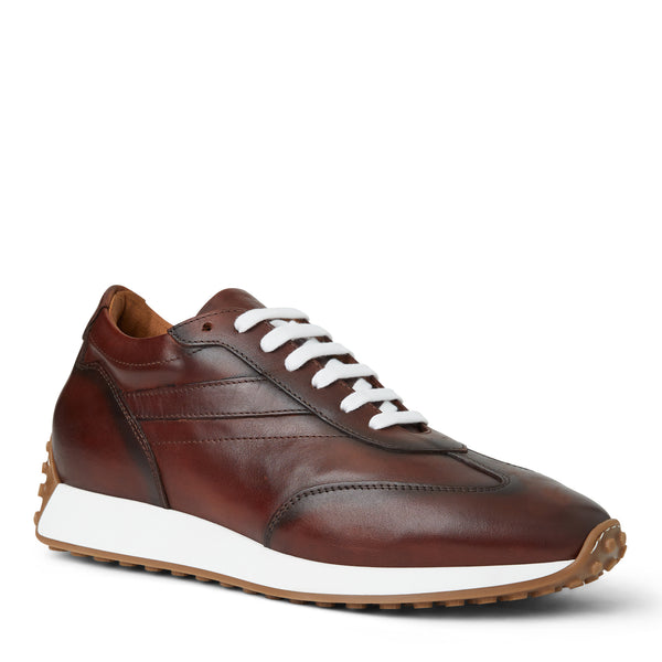 Duccio Mid leather Jogger Sneaker-Rust