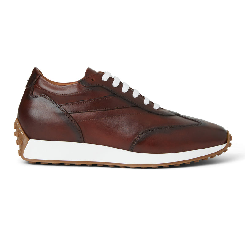 Duccio Mid leather Jogger Sneaker-Rust