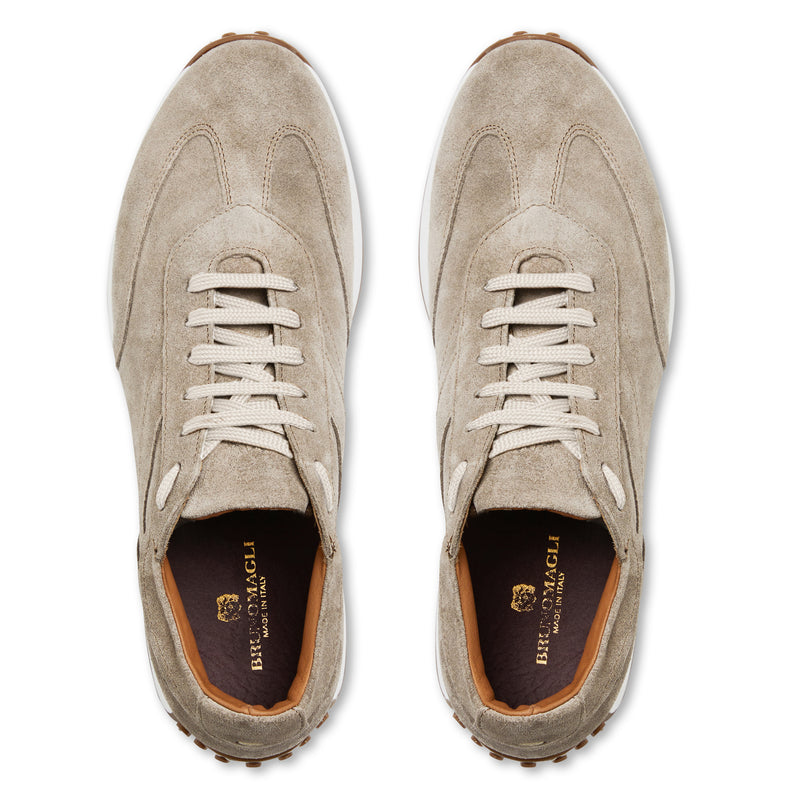 Duccio Mid Suede Jogger Sneaker-Taupe