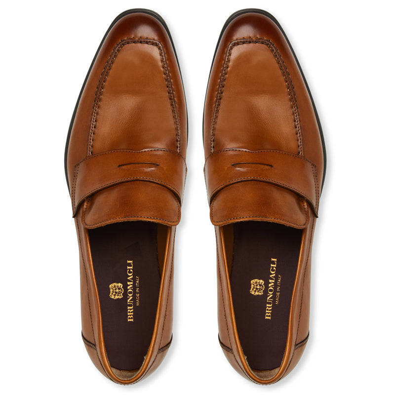 DURANTE Tapered Modern Penny Loafer COGNAC