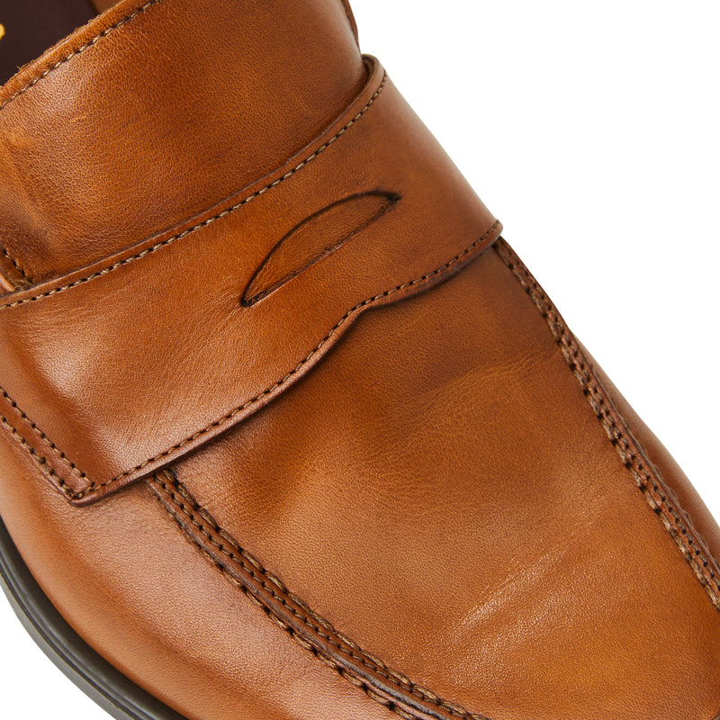 DURANTE Tapered Modern Penny Loafer COGNAC