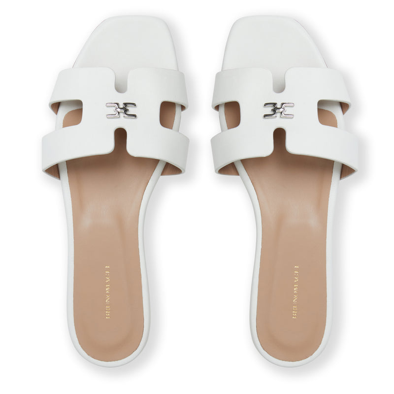 White shop h sandals