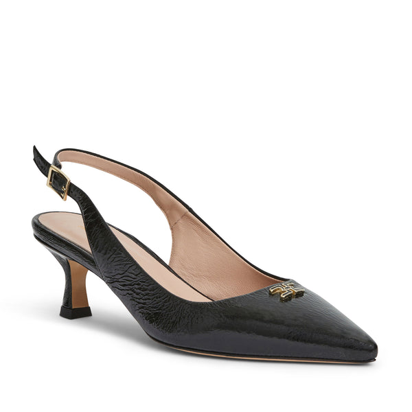 FIONA Slingback pump  BLACK CRINKLE PATENT