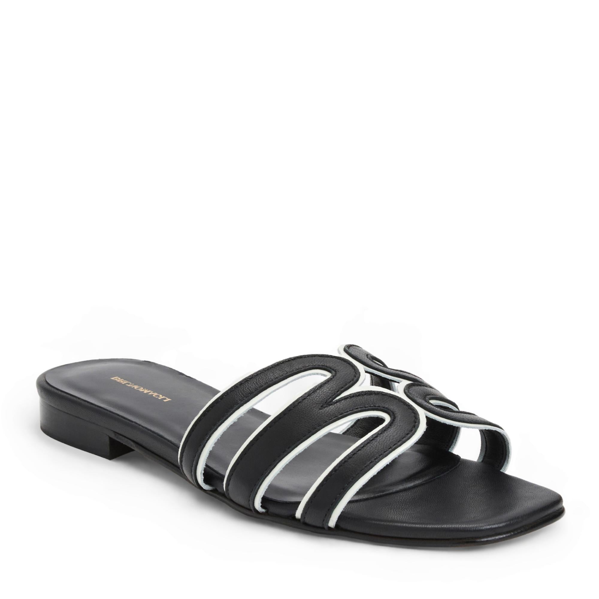 Swatch: Black Nappa/Bone