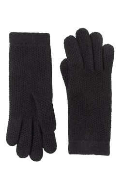 m by bruno honeycomb knit gloves black