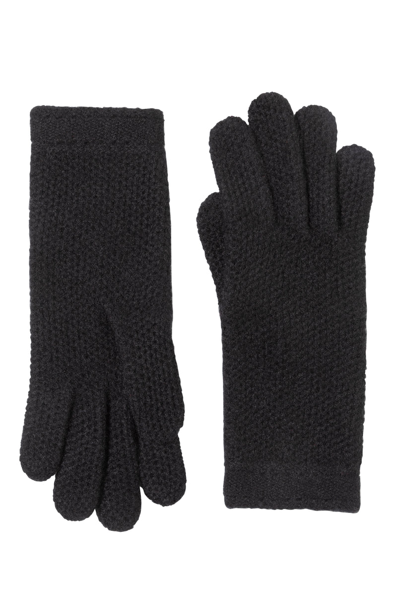 m by bruno honeycomb knit gloves black