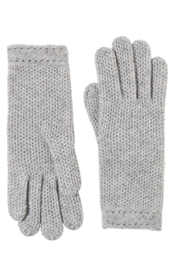 m by bruno honeycomb knit gloves grey