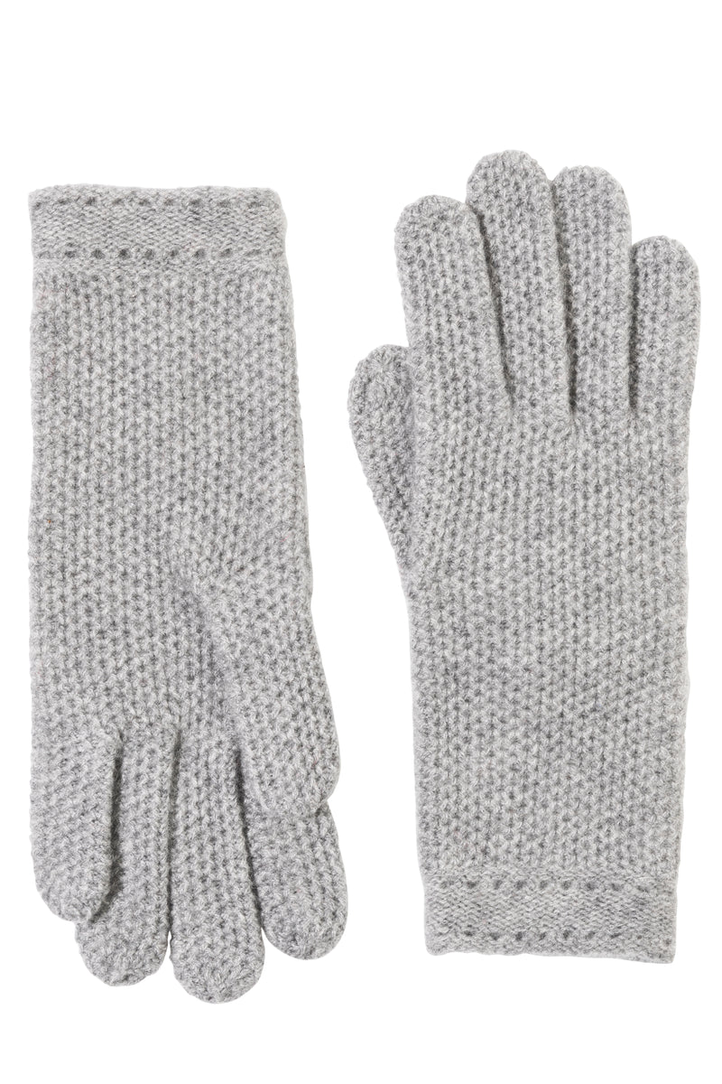 m by bruno honeycomb knit gloves grey