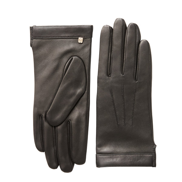 M by Bruno Women's logo cuff cashmere lined gloves black