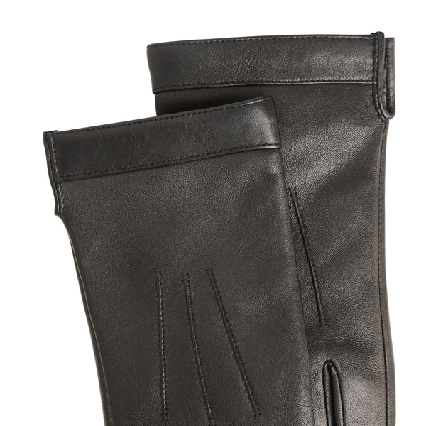 M by Bruno Women's logo cuff cashmere lined gloves black