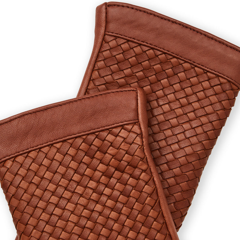 Women's BASKET WEAVE LEATHER GLOVE-VICUNA