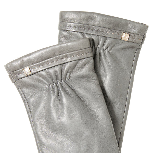 M by Bruno Women's logo cuff cashmere lined gloves grey