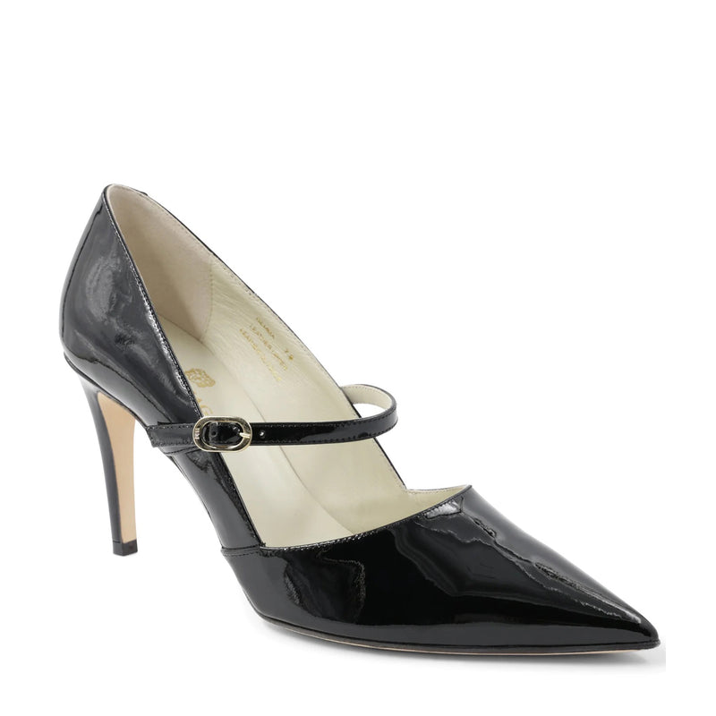 Gemma Mary-Jane Leather Pump - Black Patent – Bruno Magli