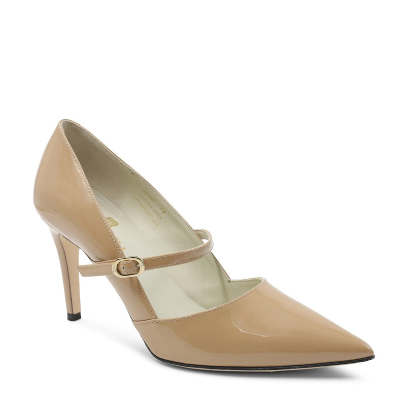 Gemma Mary-Jane Leather Pump - Honey Patent