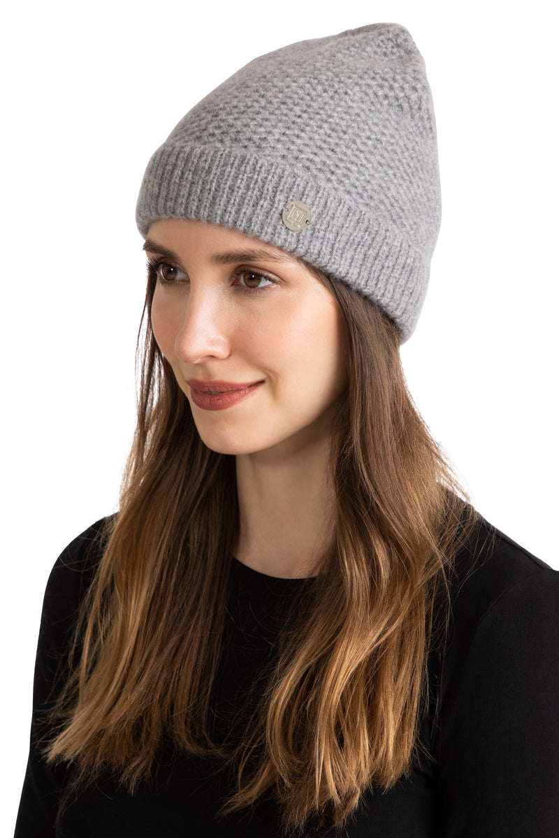 M by Bruno Women's Honeycomb knit hat grey
