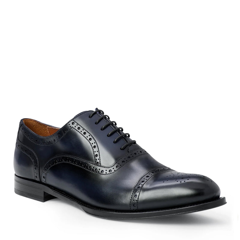 COLLEZIONE JACK LEATHER LACE -UP OXFORD-NAVY – Bruno Magli