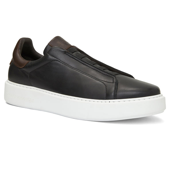 Lisbon Casual Slip on Sneaker Black Leather