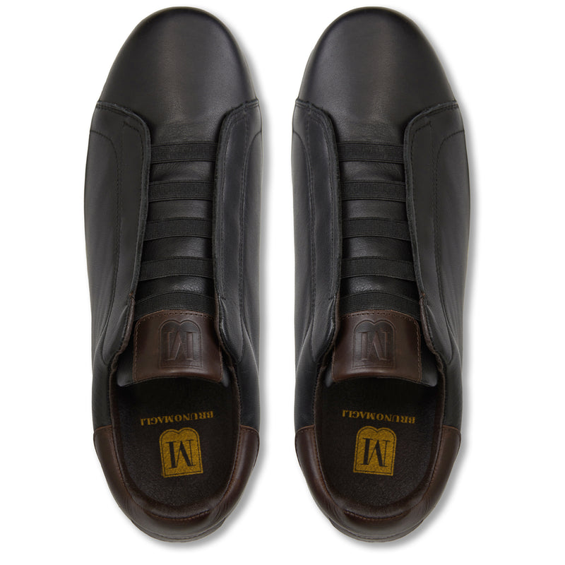 Lisbon Casual Slip on Sneaker Black Leather